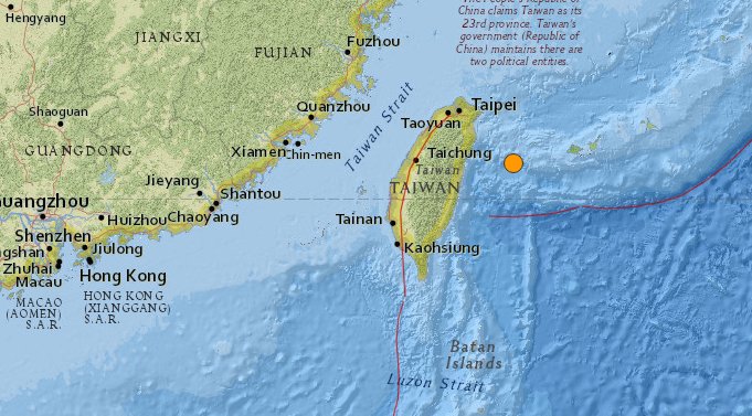 Sismo de magnitud 5,7 sacude Taiwán