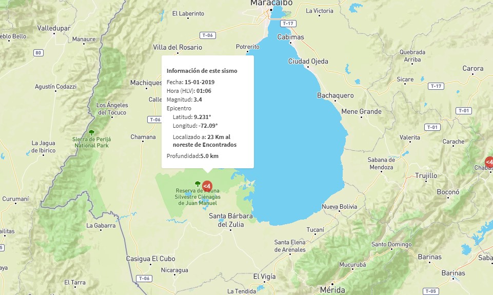 Sismo de magnitud 3.4 madruga a vecinos de Encontrados, estado Zulia #15Ene