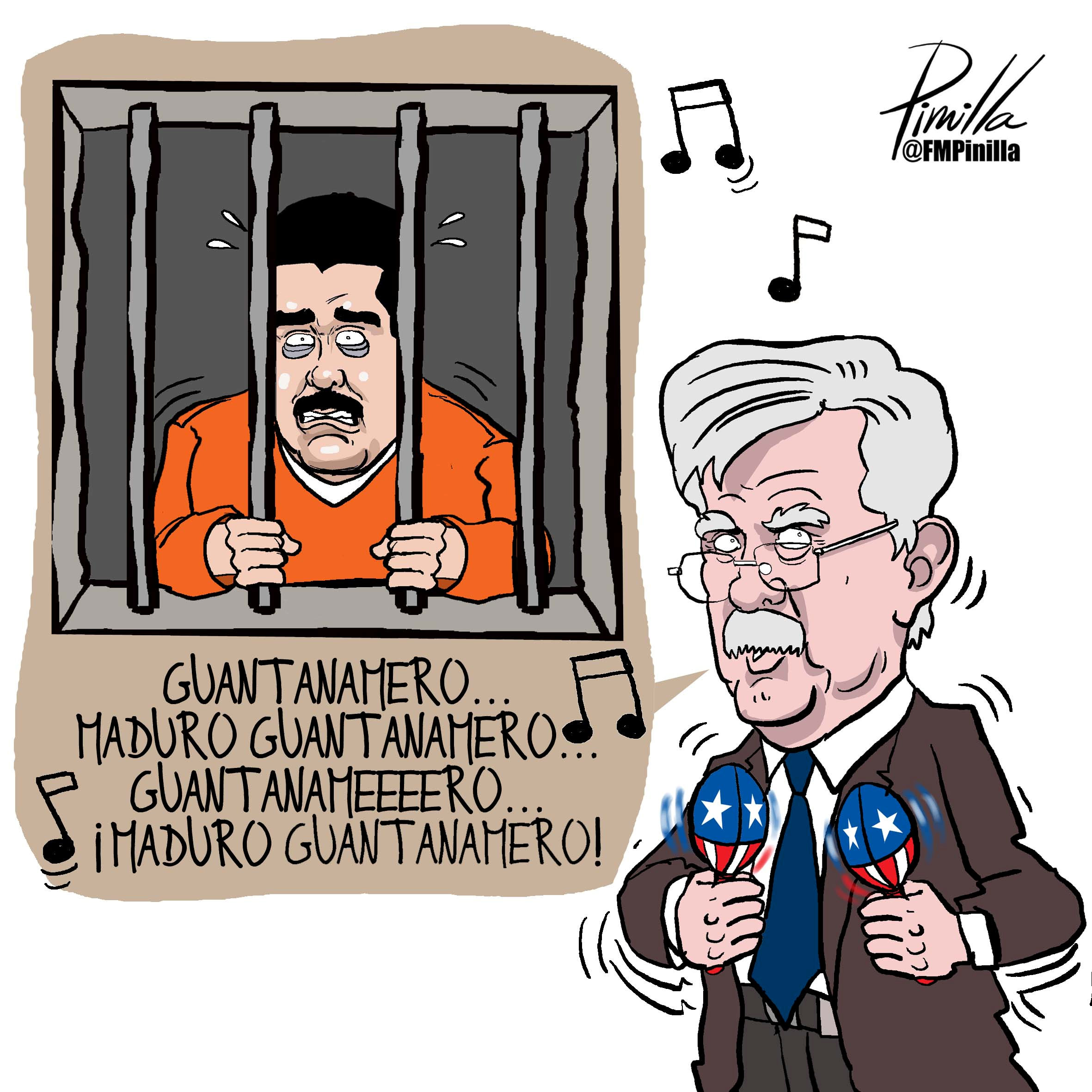 Twitter, amenazas y caricaturas: La afilada campaña de Bolton contra Maduro