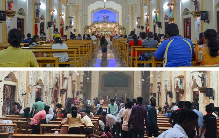 El antes y después de una de las iglesias cristianas donde ocurrió un atentado en Sri Lanka (FOTOS)
