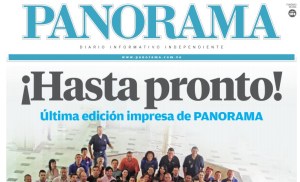 ¡Hasta pronto! La última portada de la versión impresa del diario Panorama promete regresar