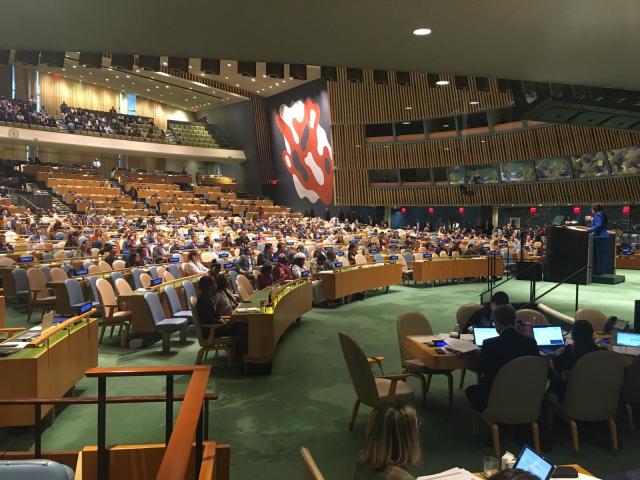 Países en la ONU abandonan emiciclo tras declaraciones de Delcy Rodríguez. Imagen cortesía. 