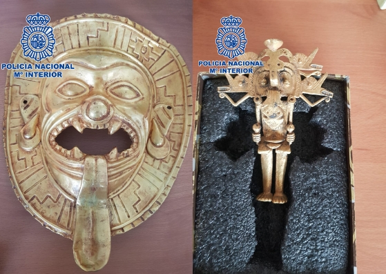 Policía de España recupera máscara de oro prehispánica expoliada en Colombia (video)