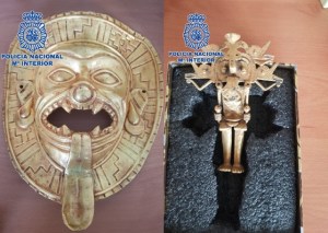 Policía de España recupera máscara de oro prehispánica expoliada en Colombia (video)