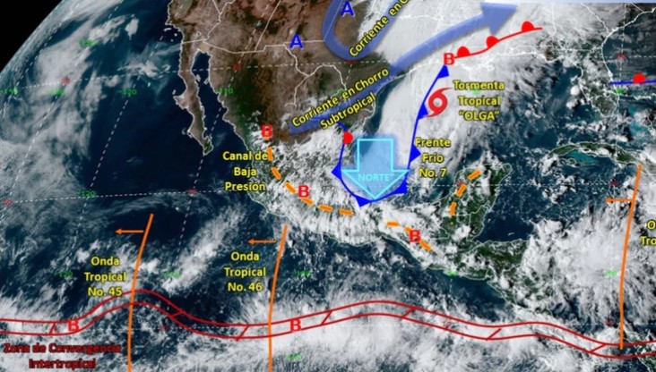 Tormenta tropical Olga se forma frente a costas del Pacífico mexicano
