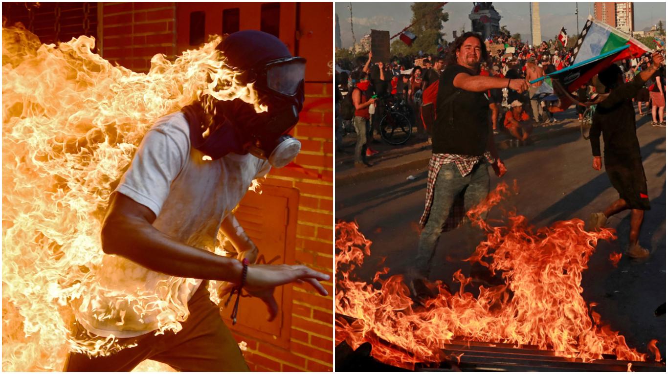 Protagonizó la icónica foto de la crisis en Venezuela y se mudó a Chile buscando paz, pero lo persiguen las protestas