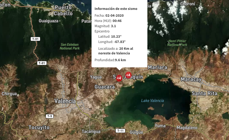 Sismo de magnitud 3,1 se registró en Valencia