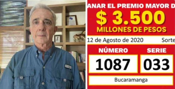 Premio mayor de la Lotería del Valle, Colombia cayó con el número de preso de Álvaro Uribe