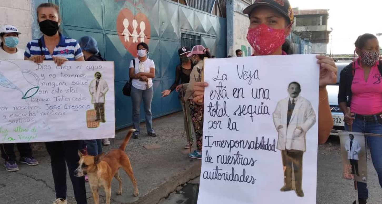 Vecinos de La Vega protestan para exigir agua #23Sep
