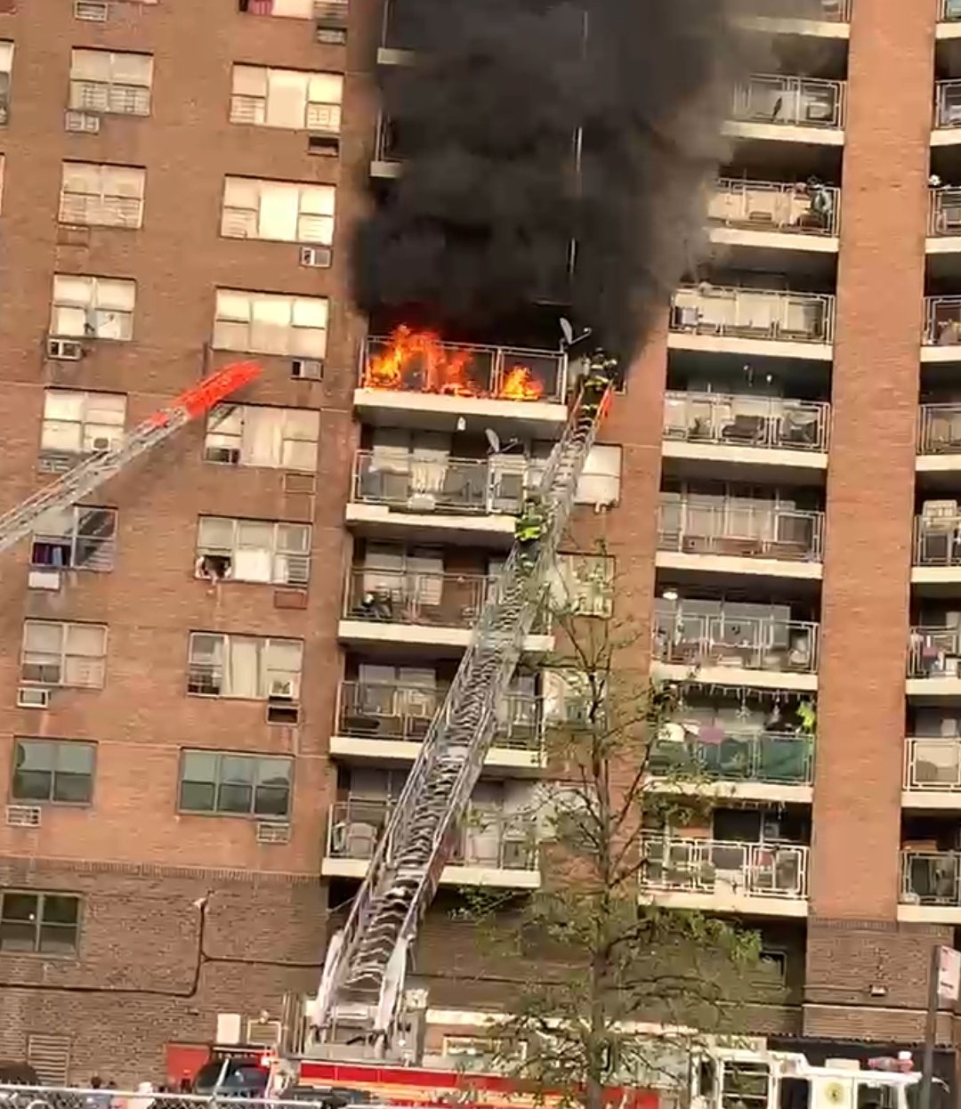 Niña saltó desde el sexto piso de un edificio en Nueva York para escapar de un incendio (Video)