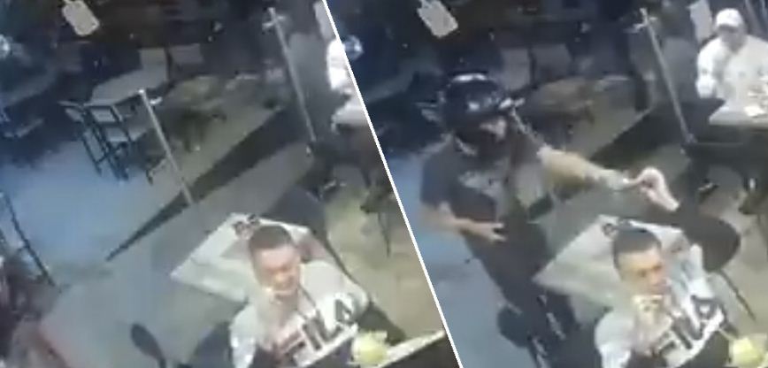 EN VIDEO: En pleno robo, hombre no dejó de comer su alitas de pollo