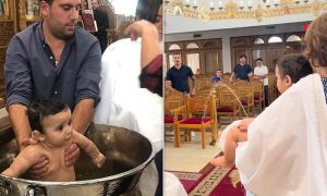 ¡Buscaba atinarle al sacerdote! Bebé comenzó a orinar durante ceremonia de bautizo en Nueva York (VIDEO)