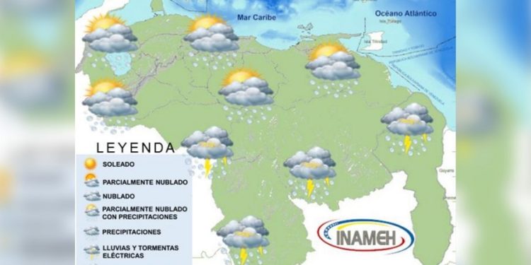 Inameh prevé lluvias y nubosidad en algunas zonas del país este #20Nov
