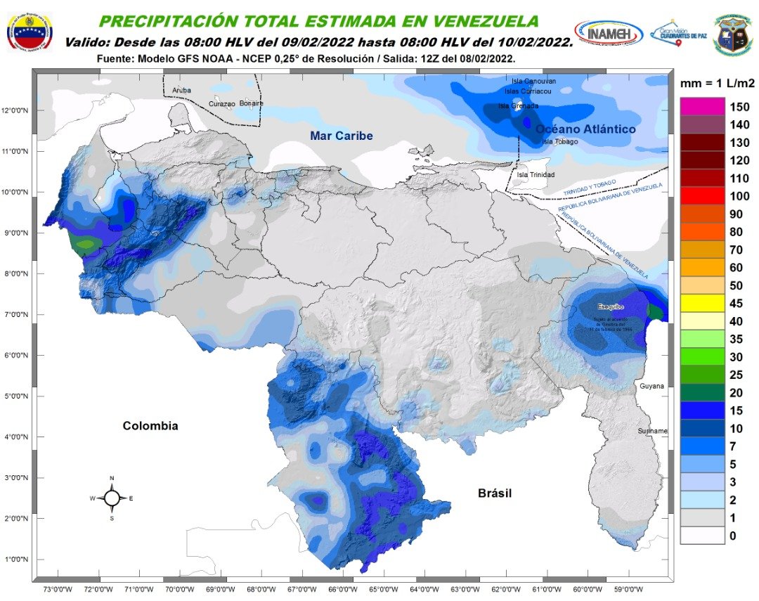 Inameh pronostica nubosidad y actividad eléctrica en varios estados de Venezuela #9Feb