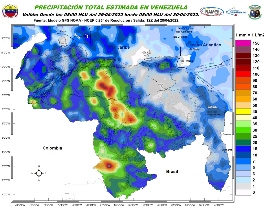 Fuertes lluvias y actividad tormentosa: el pronóstico de Inameh para este #29Abr