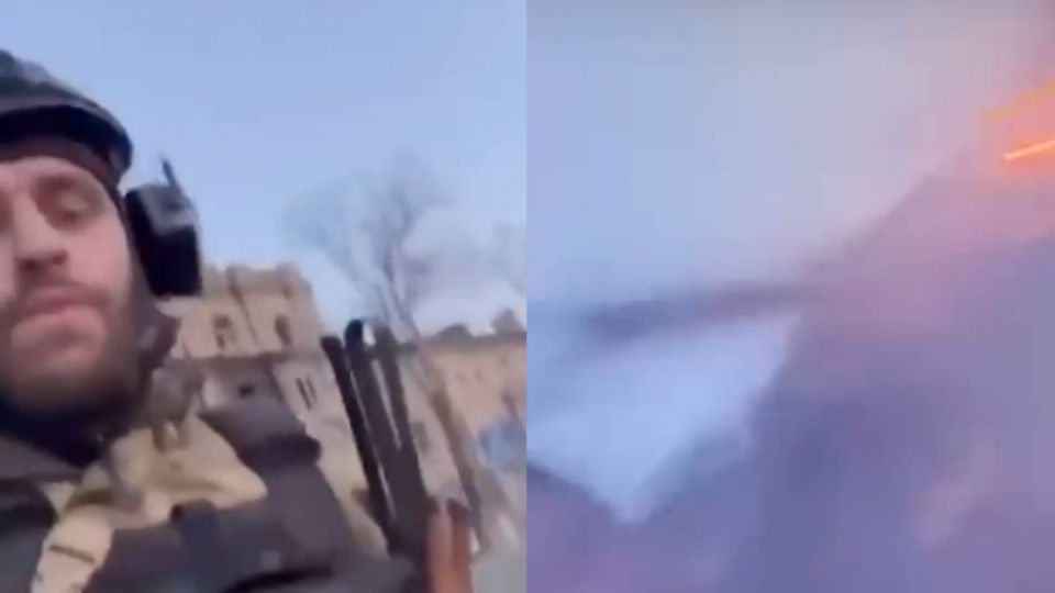 Video sensible: Soldado ruso es víctima de una explosión durante transmisión EN VIVO