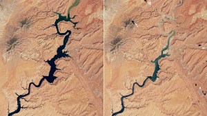 Imágenes de la Nasa muestran cómo se seca el lago de “El planeta de los simios”