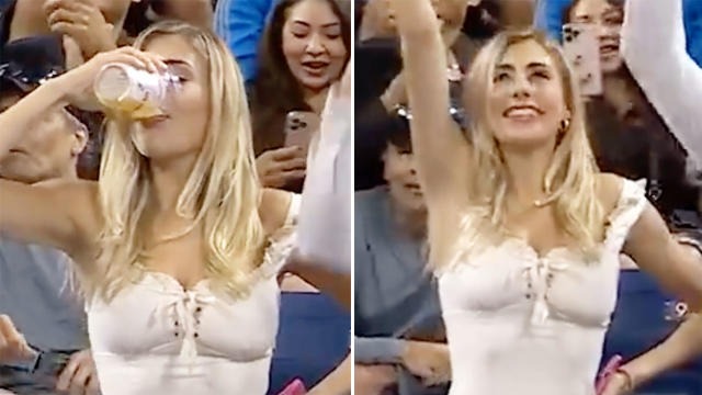 Una sexy sensación: Se hizo VIRAL tomando “birra” en el US Open y regresó para superarse (VIDEO)