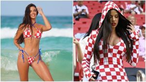 Las ardientes FOTOS de la hincha croata que se lleva todas las miradas en el Mundial de Qatar 2022