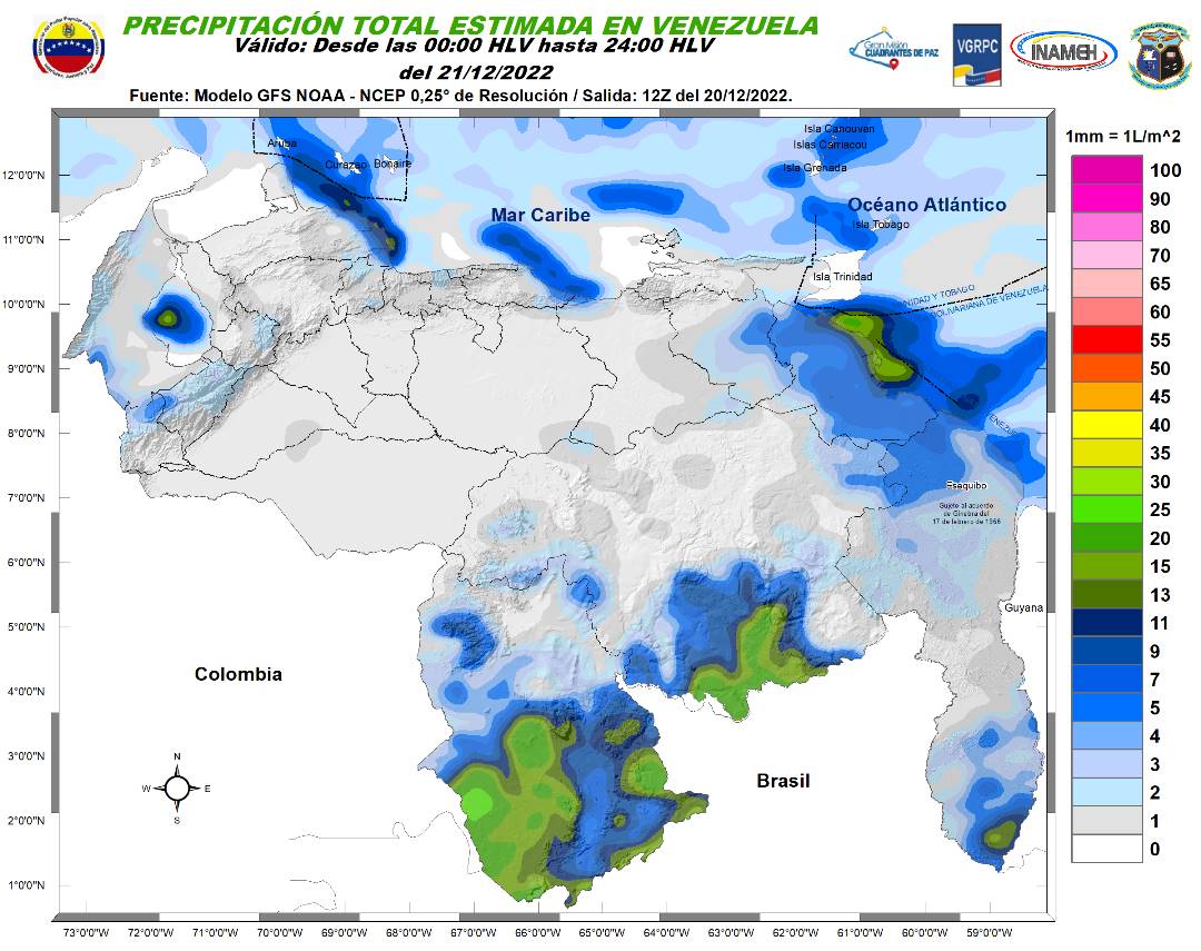 Inameh prevé escasa nubosidad en gran parte de Venezuela este #21Dic