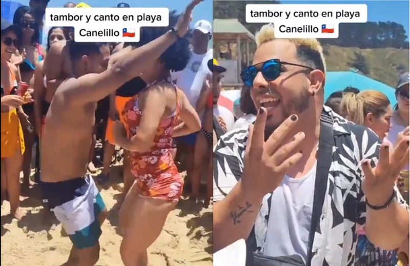 VIDEO viral de venezolanos bailando tambor en playa de Chile generó debate y polémica