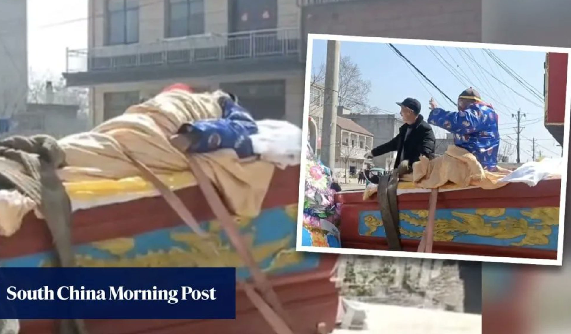 Un anciano chino finge su funeral en vida para saber cómo será
