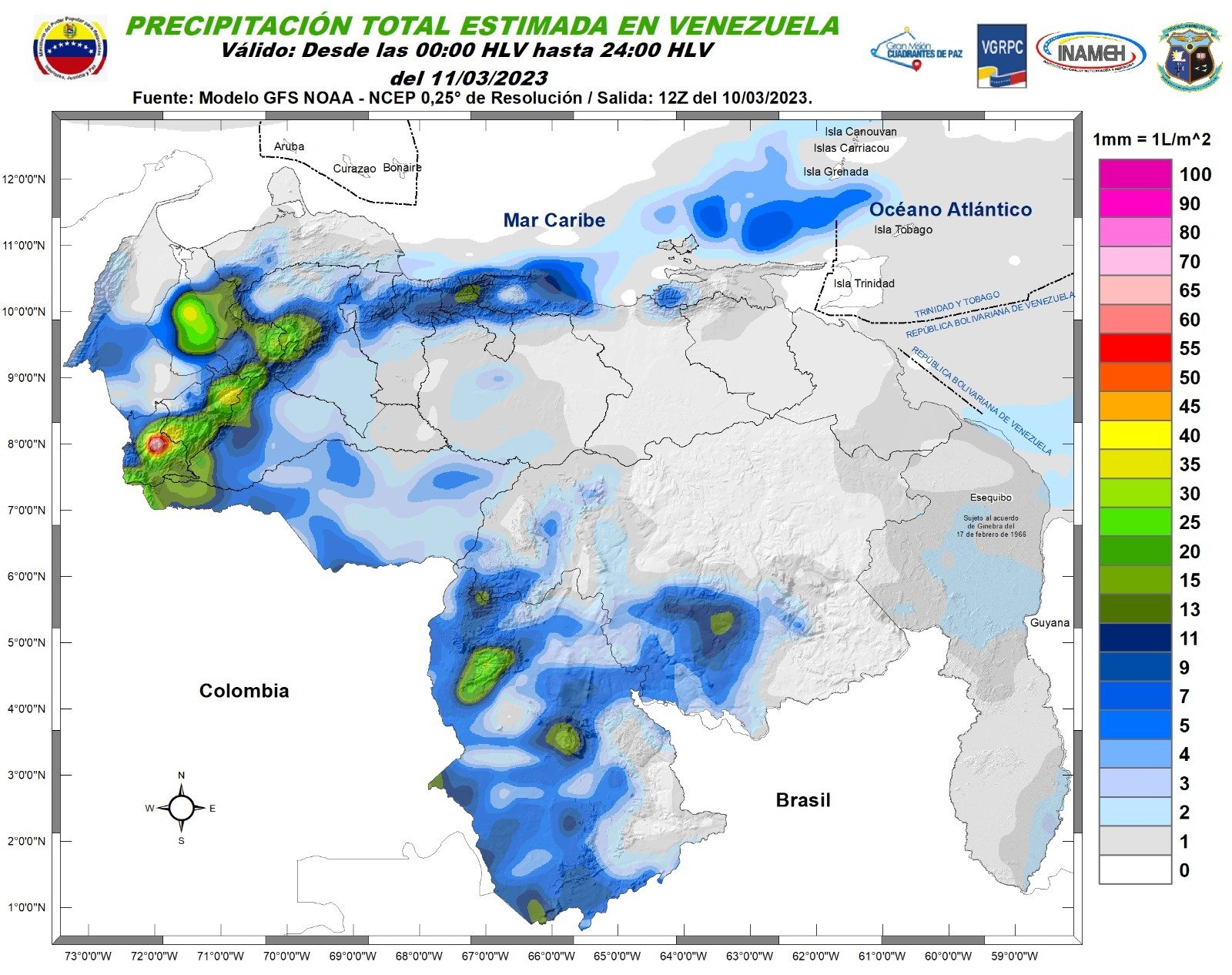 El estado del tiempo en Venezuela este #11Mar, según Inameh