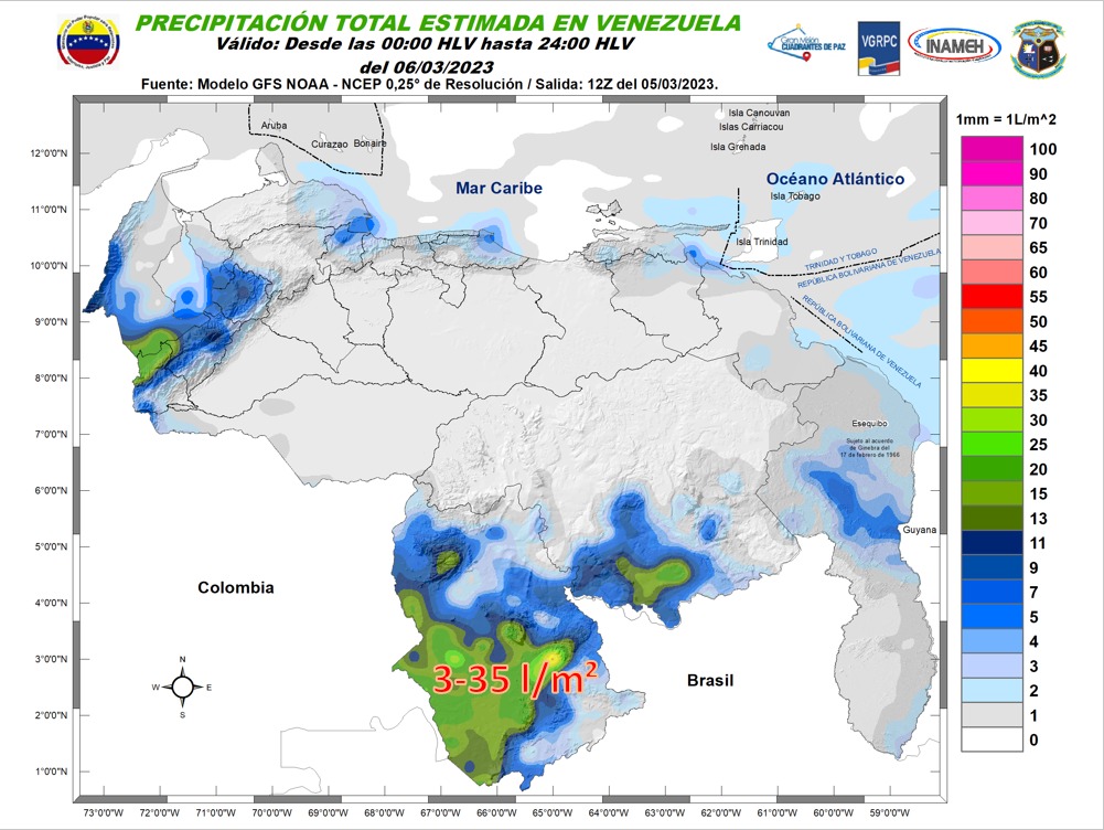Inameh prevé escasa nubosidad y bajas probabilidades de lluvias en Venezuela este #6Mar