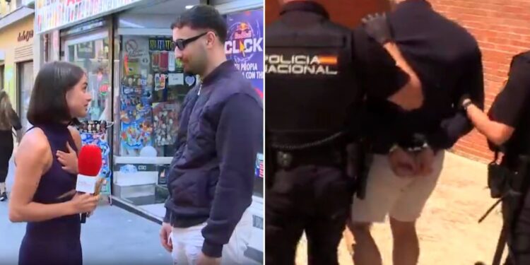 Detienen en España a hombre que agredió sexualmente a una periodista en transmisión en vivo (VIDEO)