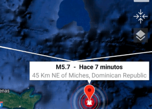 Se registra un temblor de magnitud 5,4 en el este de República Dominicana